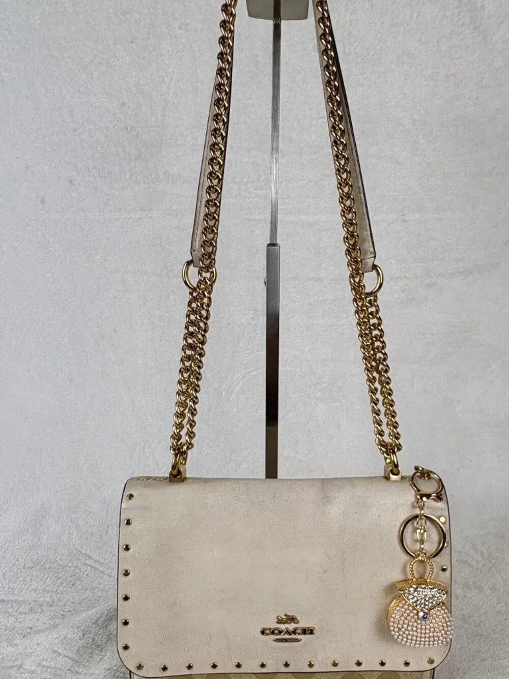 Coach Mini Klare Crossbody With Rivets and Snake-Embossed Leather Trim and Charm